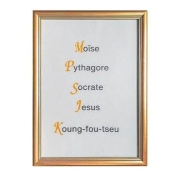 Cartouche "Les 5 Grands Initiés" (Compagnon) - REAA Nos Colonnes - Boutique Maçonnique 