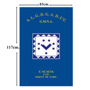 Bannière de Loge personnalisée - Satin (117 x 83 cm) Nos Colonnes - Boutique Maçonnique