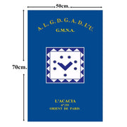 Bannière de Loge personnalisée - Satin (50 x 70 cm) Nos Colonnes - Boutique Maçonnique