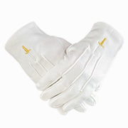 Gants Poignard Brodés Or et Argent pour l'Élu du Rite Français Traditionnel - Nos Colonnes