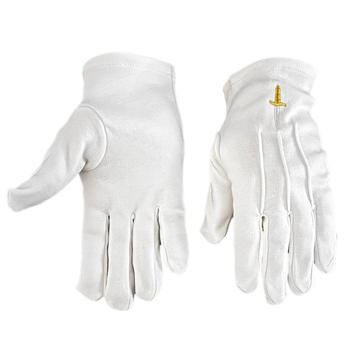Gants Poignard Brodés Or et Argent pour l'Élu du Rite Français Traditionnel - Nos Colonnes
