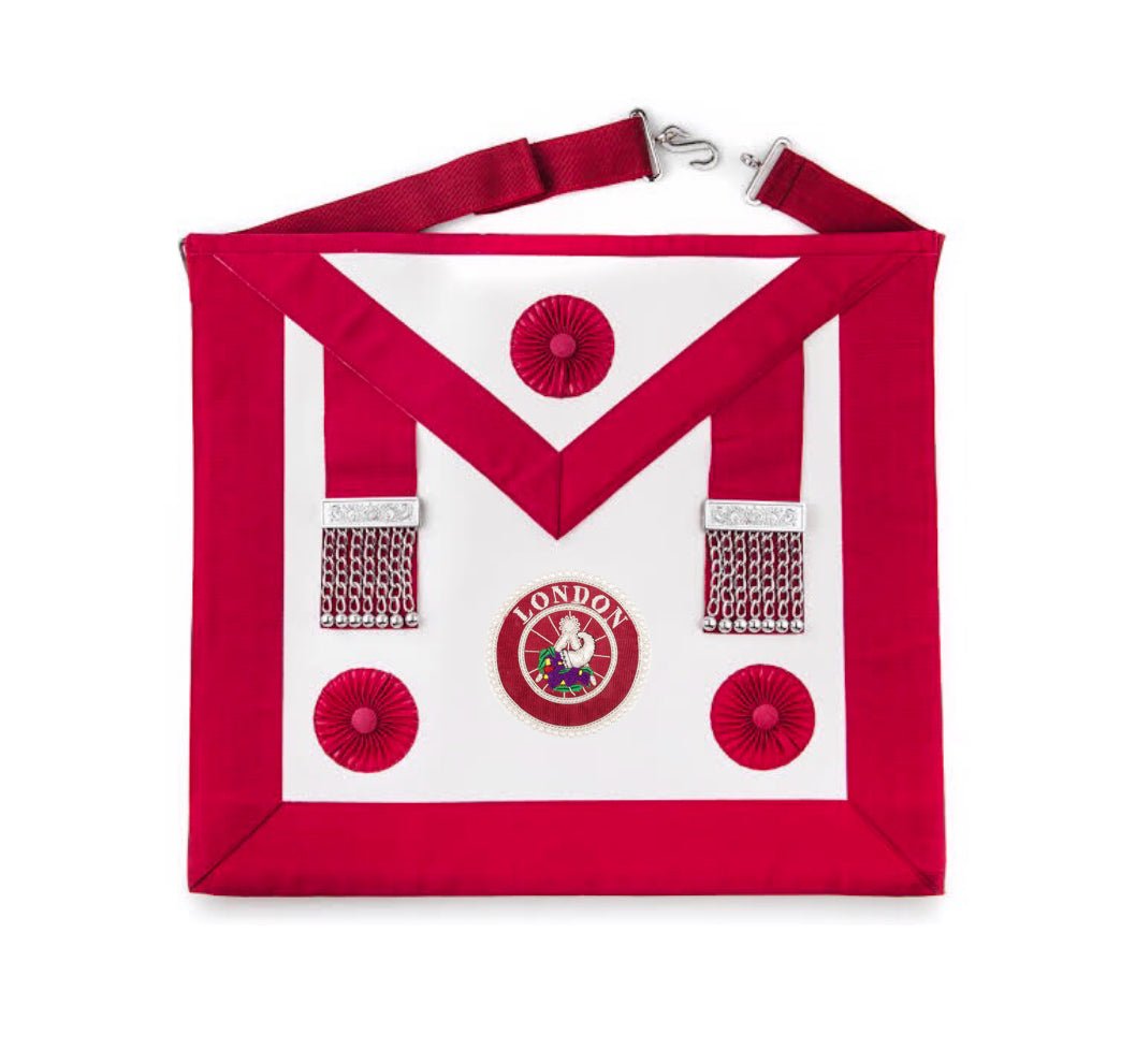 Tablier Provincial (Rosettes). Grand Intendant. Magenta - Grandes Loges, style anglais - Nos Colonnes